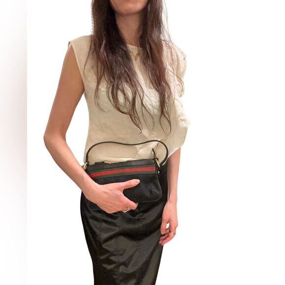 Gucci web black Gg canvas with gold charm tote mini bag - Picture 14 of 15